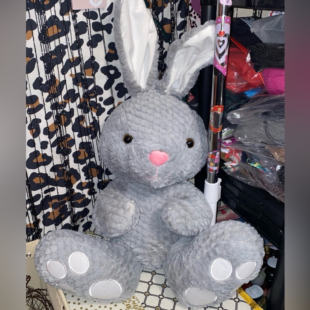 SUPER SOFT XL BEAUTIFUL UNIQUE GREY BUNNY